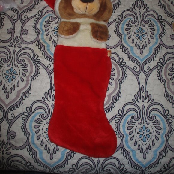 Vintage Plush Soft Teddy Bear Christmas Stocking Smithy - Picture 6 of 6